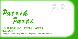 patrik parti business card